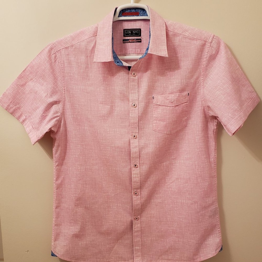 Across the Pond Pink Short Sleeve Shirt Size M